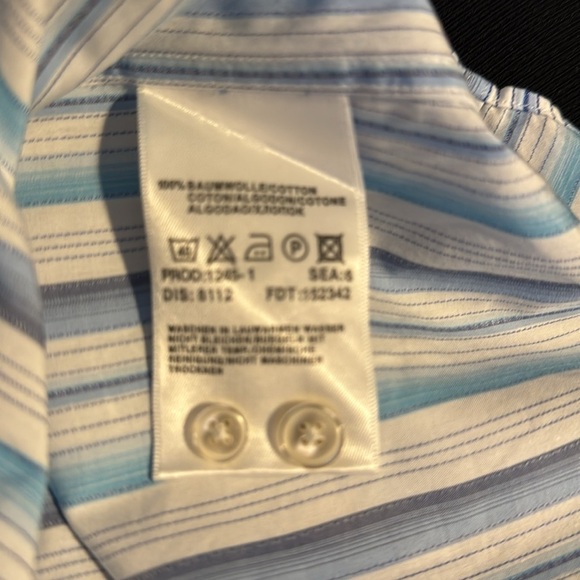 Men's Hugo Boss button down multi-color striped long sleeve shirt 16.5 34/35 - Picture 6 of 6